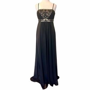 Sue Wong Gown NWT Long Dress Black & Gold Maxi Dress Size 10